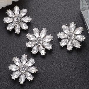 TEMU 6개 세트 고급 유리 금색 장식 버튼 - 진한 하늘색, 네이비 블루 & 투명 컷석 | 벨벳 코트, 정장, 드레스, DIY 공예, 선물 상자 및 패션 액세서리용 | 꽃무늬 디자인 옷 단추 | 섬세한 장인 정신