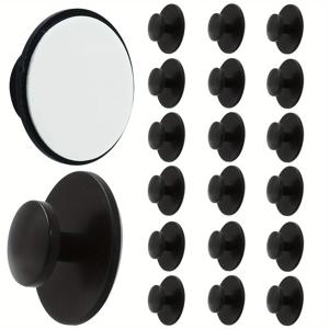 TEMU 캐비닛용 검정색 플라스틱 접착 손잡이 20개 세트 - 서랍, 컵보드, 옷장, 캐비닛 및 창문 당김을 돕는 자가 접착식 서랍 손잡이