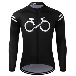 TEMU 새로운 남성용 블랙 긴팔 사이클링 저지, 자전거 패턴, 여름 및 가을에 적합, 산악 및 로드 사이클링용으로 디자인, 통기성 및 속건성의 원단으로 구성된 지퍼형 상의
