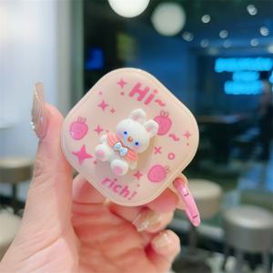 TEMU 귀여운 토끼 체리 딸기 갤럭시 버즈 라이브/프로/2 이어폰 케이스 /FE 이어폰 보호 커버