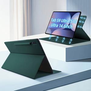 TEMU 갤럭시 S10 울트라 2024/ S9 울트라 2023 호환 슬림 케이스, 14.6인치 멀티앵글 커버, 포켓 자동 슬립/웨이크 기능, 자석 케이스