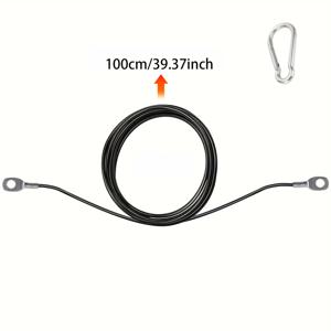 TEMU 유니버설 스트렝스 트레이닝 케이블, 5mm 두께 고강도 강철 와이어 로프, 블랙, 아이언 엔드 단자 포함, 홈 짐 케이블 로프 부착물, 다양한 길이 제공