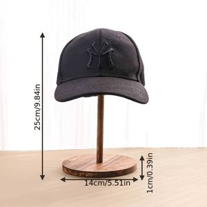 TEMU 천연 원목 라운드 디스플레이 스탠드 - 월넛 재질, 야구모자 & 헤어피스 정리용, 휴대용 멀티 기능 선반, 매장 디스플레이, 헤어 액세서리 쇼케이스 - 파인 테이블탑 장식