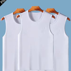 TEMU 남성용 민소매 티셔츠 3pcs - 솔리드 블랙/화이트/그레이 통기성 라운드넥 짐 베스트, 사계절 캐주얼 웨어, 피트니스 및 일상용 - 손세탁 가능한 솔리드 컬러 베이직 티