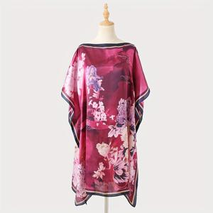 TEMU 1개 우아한 꽃무늬 폴리에스터 숄 랩, 35.43인치 통기성 좋은 장식용 풀오버, 밤 외출 및 축제 행사용 - 깃털 없음, 손세탁/드라이클리닝