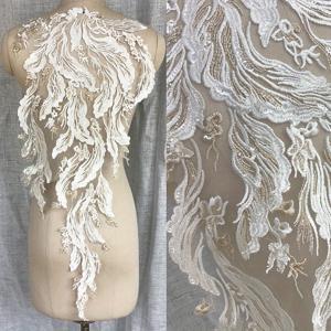 TEMU 1개 초대형 레이스 자수 천 스티커 꽃 메쉬 천 스티커 무접착 웨딩드레스 무대 의상 장식 변신