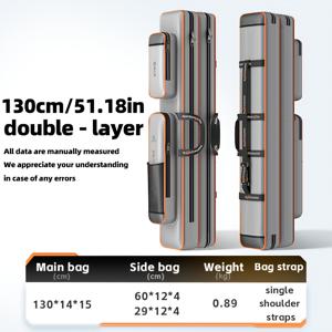 TEMU Yuzhiyuan 싱글팩 낚시용품 가방, 다중 레이어 수납, 강철 와이어 강화 가장자리, 메탈 지퍼, 대용량, 가볍고 휴대성 좋은, 낚싯대 가방, 바닷물 및 민물 낚시용으로 이상적