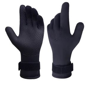 TEMU 고기능 다이빙 장갑, 따뜻한 다섯 손가락 겨울 스포츠 장비, 네오프렌, 안전 손목 스트랩 포함, 유연하고 통기성 좋음, 수중 활동에 적합, 손세탁 가능