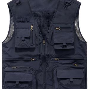 TEMU 플러스 사이즈 남성 조끼, 아웃도어 작업 조끼, 다중 포켓 경량 조끼, 아웃도어 사진 촬영 재킷, 플러스 사이즈