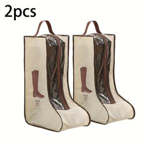 TEMU 2개 세트 핸들 장착 부트 보관 가방 - 투명 부트 보관 가방, 플랫 부츠, 앵클 부츠, 롱 부츠에 적합 - 여행용 신발 보관 가방, 가정용 부츠 및 신발 보관 가방, 집과 여행에 적합, 신발 정리용 걸이형 가방