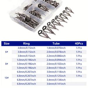 TEMU 낚싯대 팁 수리 키트 40개입 (스테인리스 스틸 및 세라믹 링 교체 포함)
