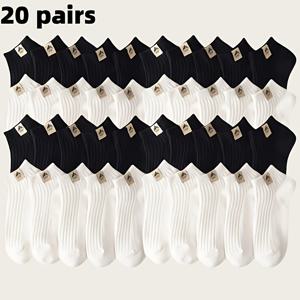 TEMU 남성용 패션 크루 양말 10/20켤레 세트 - 냄새 방지, 편안함, 사계절 내내 착용 가능