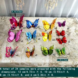 TEMU 24개입 3D 입체 시뮬레이션 플라스틱 나비 장식 핀 커튼 장식 실 커튼 헤어밴드 장식 나비 커튼 창문 스크린 패치워크 장식 펜던트 홈 데코, 축제 및 결혼식 장식에 적합