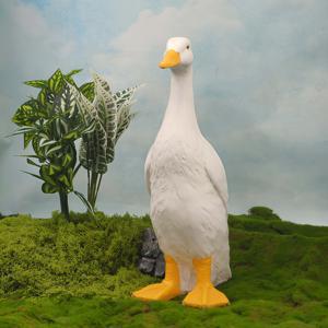 TEMU 아름답게 제작된 대형 오리 피규어, 레진 아트 조각품, 동물 테마 홈 데코에 완벽, 실내 및 실외 장식에 적합