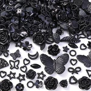 TEMU 70-90개 아크릴 꽃 & 리본 스페이서 비즈 - 8-30mm 다양한 사이즈, 팔찌·목걸이·귀걸이용 DIY 공예품, 액세서리 맞춤 제작, 화사한 디자인의 광택 비즈, 대량 구매 가능