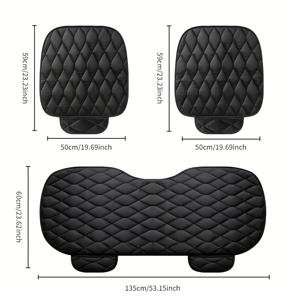 TEMU 차량용 시트 쿠션 빅 자수 플러시 3피스 세트, 운전석 및 보조석, 뒷좌석 1개, 따뜻하고 부드럽고 부드럽고 편안함: 3피스 세트, 범용 시트 커버, 겨울 플러시 선물 (친구 및 동료용)