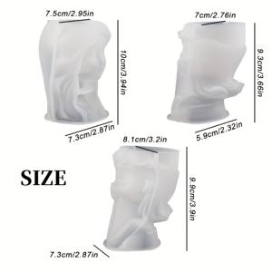 TEMU 소녀 모양 화분 실리콘 몰드 3개, 점토 몰드, 석고 화분/촛대 받침대 몰드, 식물 화분, 펜꽂이 제작용 콘크리트 화분, DIY 주조 수지 몰드, 콘크리트 에폭시 수지 화분 몰드, 석고, 수제 시멘트 화분 펜꽂이 몰드, 석고, 콘크리트, 수지 공예에 적합, 모던한 디자인, 공예 애호가와 DIY 애호가에게 이상적, 가정과 생일을 위한 완벽한 선물