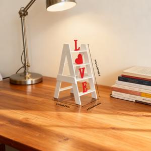 TEMU 2D 평면 A 모양 사다리 장식품, 'D' 글자, 수제 사과 상자 장식, 데스크탑, 사무실 책상 및 서재 장식에 적합, 나무 및 아크릴 재질