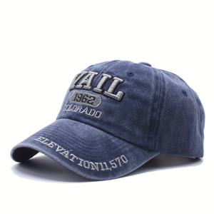 TEMU 1 아웃도어 스포츠 레터 패셔너블 워시드 빈티지 자수 야구모자 남녀공용 야외 썬쉐이드 캡 덕터ング캡
