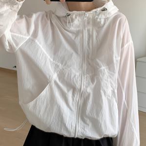 TEMU 여름 신상 루즈핏 캐주얼 더블 지퍼 싱글 레이어 얇은 다용도 후드 자켓 가벼운 아우터웨어 여성 자켓 탑