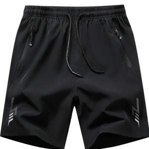 TEMU 남성 여름용 반바지, 루즈핏 캐주얼 레그 스포츠 5/4 바지, 얇은 디자인, 탄성 허리, 지퍼 포켓