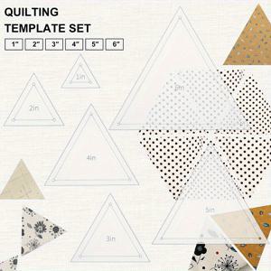 TEMU 6개 아크릴 패치워크 템플릿 세트 - 투명 삼각자, 다양한 크기 (1-6인치), 재봉 공예에 적합, 정밀 절단 가이드, 패치워크 추가 | 격자 패턴 자 | 내구성 좋은 패치워크 자, 패치워크 도구 및 용품
