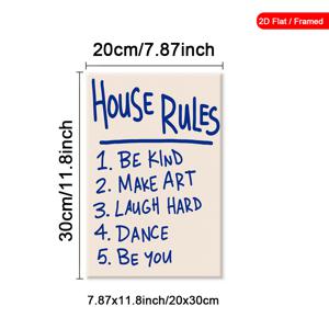 TEMU 2D 플랫, 2D 플랫, 1개 프레임 벽걸이 액자, 긍정적인 에너지를 조성하는 동기 부여 캔버스 프린트가 특징입니다. 이 영감을 주는 포스터에는 집 규칙 아트 프린트와 현대적인 디자인이 포함되어 있습니다.