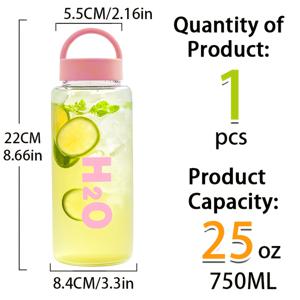 TEMU 뚜껑이 있는 750ml/25oz 스포츠 유리병. 다양한 색상으로 제공되며 재사용 가능, 가볍고 휴대 가능합니다. 커피, 주스, 우유 및 다양한 음료에 적합하며 피트니스, 야외 활동 및 일상적인 수분 공급에 완벽합니다.