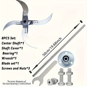 TEMU 닭, 오리, 거위 사료 제작에 적합한 8pcs 헤비 듀티 사료 분쇄기 키트. 녹슬지 않는 날카로운 날, 설치 도구 및 부속품 포함. 시간 절약적인 효율적인 절단 기능 제공. 2025년 최신 업그레이드 버전.