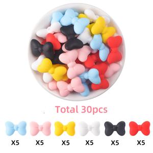 TEMU 16/30개 카툰 리본 실리콘 비즈, DIY 비즈펜 액세서리, 창의적인 공예용 컬러풀 실리콘 비즈