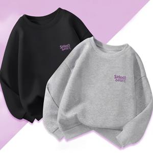 TEMU 2025 신상 여아 스웨트셔츠 아동용 긴팔 크루넥 상의 투피스 세트