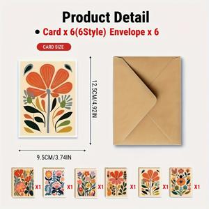 TEMU 세심한 선물 세트: 12개 중세 모던 플로럴 카드 + 봉투 | 우아한 식물 디자인으로 사랑을 표현하세요, 친구, 선생님, 가족에게 어떤 기념일에도 완벽한 선물, 생일, 감사, 축하, 크리스마스에 이상적