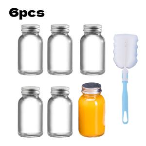 TEMU BLBLB 6pcs 150m/5oz 귀여운 둥근 유리병 + 뚜껑 & 무료 청소솔 | 수제 데이, 어머니날 DIY 캔들용기, 목욕염분통, DIY 캔들만들기, 홈데코, 스타일리시한 보관함, 귀여운 컨테이너, 수제선물, 고품질 뚜껑, 작은 병, 유리용기, 홈디코레이터, 공예애호가