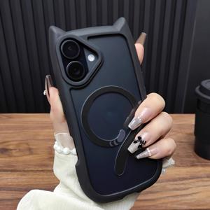 TEMU 아이폰 11 12 13 17 프로 맥스 플러스 미니 E 에어용 새로운 창의적인 고양이 귀 디자인 풀커버 낙하 방지 소프트 보호 케이스