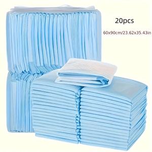 TEMU 고강도 흡수성 강아지 배변 훈련 패드 20개/50개 팩, 내구성 있는 패브릭 강아지 오줌 받개, 12.99x17.72인치 / 17.72x23.62인치 / 23.62x35.43인치, 누수 방지 및 세탁 가능, 대형견용, 블루