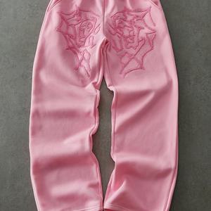 TEMU 남성용 아웃도어 캐주얼 스포츠 팬츠, 편안하고 스타일리시, 타월 자수 공예, 루즈 레그, 사계절용 팬츠, 남자친구 선물