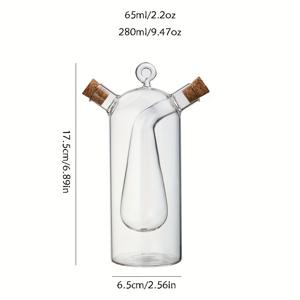 TEMU 1개 2-in-1 유리 식초 오일 및 올리브 오일 디스펜서 병, 더블 스파우트, 이중 구조, 요리 및 베이킹에 적합, 가정, 레스토랑 및 바비큐용