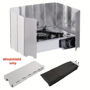 TEMU 가스레인지/캠핑 스토브용 윈드스크린 12개입 - 100cm*24cm 사이즈, 가볍고 접이식 알루미늄 윈드스크린, 휴대용 가방 포함, 캠핑 그릴 , 캠핑 용품으로 적합, 접이식