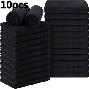 TEMU 빈티지 우주 테마 사각형 극세사 타월 10개 - 흡수력이 뛰어나고 부드러운 메이크업 리무버 천, 가벼운 베이지, 욕실 및 스킨케어용, 순한 클렌징, 우주 디자인 핸드 타월 필수품