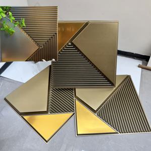 TEMU 10개입, 3D 방수 PVC 벽 패널 미러, 실내외 홈 데코, 거실, 바 장식, 호텔용, 반짝이는 골드