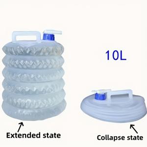 TEMU 접이식 물 보관 용기 - 누수 방지 휴대용 접이식, 스파우트 및 안전 나사 캡 포함, 유연하고 내구성 있는 디자인, 캠핑, 하이킹, 생존 장비, 야외 활동에 적합, 튼튼한 손잡이 기능, 하이킹 필수품