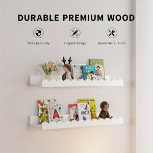 TEMU 다기능 화이트 책장, 벽걸이형 화이트 선반 2개 세트, 팬 모양 책장, 거실 및 침실용 벽 선반, 다양한 방 유형에 적합, 벽 수납 선반, 방 꾸미기, 플로팅 선반