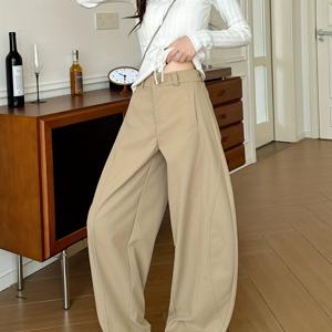 TEMU 여성용 와이드 레그 팬츠, 가을 겨울 신상 하이웨이스트 슬림핏 루즈핏 캐주얼 바지