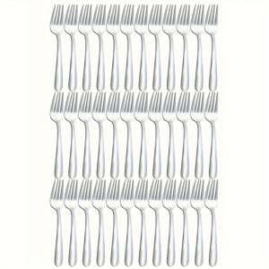 TEMU 12/24/36개 은색 스테인리스 스틸 저녁 포크 세트, 스테이크 포크, 과일 샐러드 포크, 과일, 샐러드, 디저트에 적합 - 가정, 주방, 레스토랑, 결혼식, 캠핑, 크리스마스, 할로윈, 생일 파티 및 선물, 야외 식사에 적합