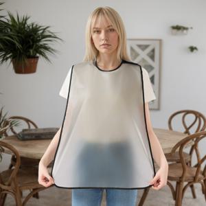 TEMU 성인용 재사용 가능 장시간 착용 앞치마 1개 - 세탁 불필요 턱받이형, 조절식 벨크로 잠금장치 포함, 베이지/화이트/그레이/블랙 - 식당, 카페, 직원용 다용도 보호 의류 커버