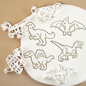 TEMU 파라사우롤로푸스와 스피노사우루스 3D 만화 디자인의 공룡 모양 쿠키 커터 4개 세트. 귀여운 공룡 테마 컵케이크, 팬케이크, 페이스트리, 비스킷 만들기에 완벽합니다. 생일, 크리스마스, 추수감사절 선물로 이상적입니다.