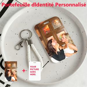 TEMU 2D 맞춤형 사진 신분증 홀더 - 슬라이드 디자인의 양면 맞춤형 배지 커버, 랜야드 포함, 직장, 학교, 여행, 의료진 및 통근자를 위한 내구성 있는 이름표 케이스, 스타일 선물 아이디어