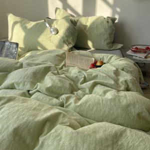 TEMU 3개 솔리드 컬러 인스 스타일 플로럴 반응성 프린팅 및 염색 공정 이불 커버 세트 (이불 커버 1개 + 베갯잇 2개 포함, 베개솜 및 이불솜 제외), 피부 친화적, 부드럽고 통기성 좋은 이불 커버 및 베갯잇 세트