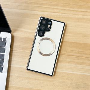 TEMU 갤럭시 S26 울트라/S5/S24FE/S23+/S21/S22울트라용 양면 쉘 디자인 폰 케이스, 투명 강화유리와 마그네틱 메탈 프레임이 특징인 풀 , 무선 충전 지원 충격 방지 슬림 보호 케이스