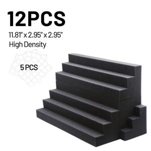 TEMU 사다리꼴 방음 벽 패널 12개, 